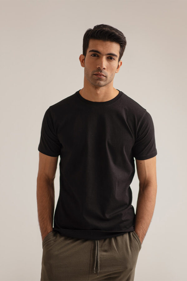BLACK CREW NECK SHIRT - Image 2