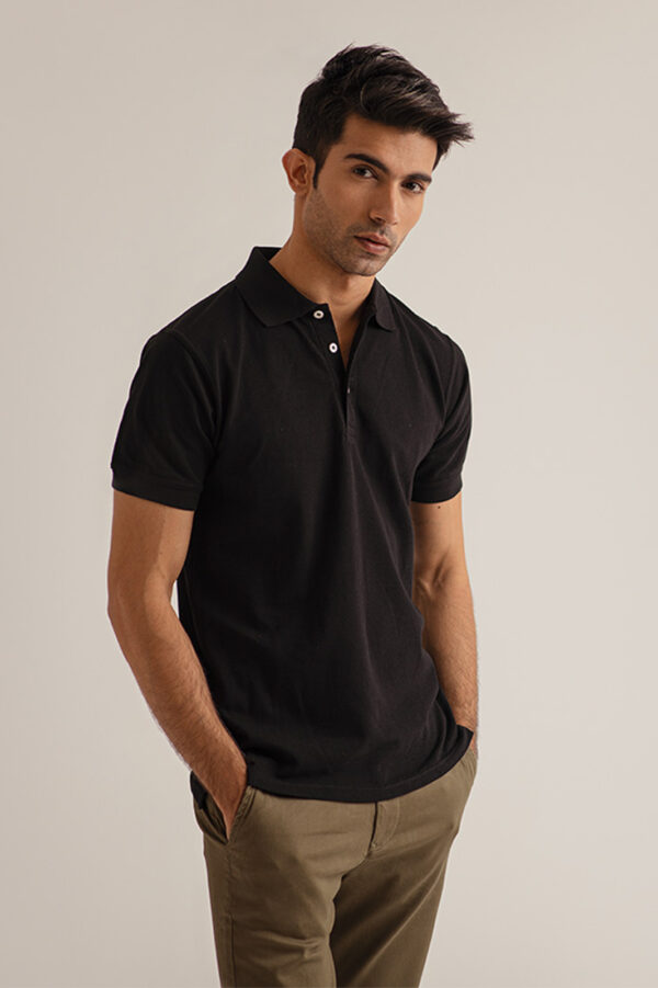 BLACK POLO SHIRT - Image 2