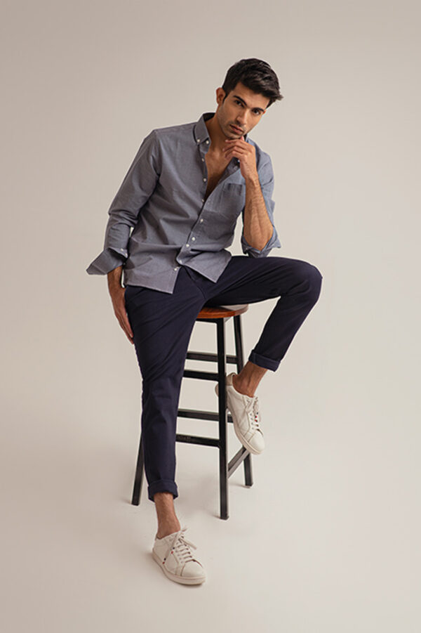 BLUE COTTON PANTS - Image 4